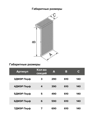 Экран радиаторный ДМЭР перфорированный 3 секций EVECS