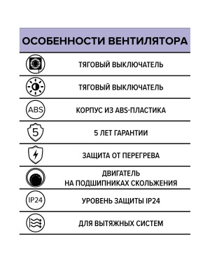 Вентилятор накладной STANDARD D100 тяг.выкл. ERA